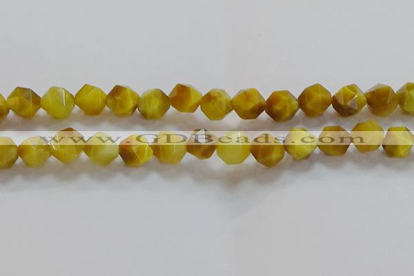 CNG6533 15.5 inches 12mm faceted nuggets golden tiger eye beads