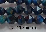 CNG6538 15.5 inches 6mm faceted nuggets blue tiger eye beads