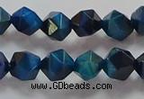 CNG6539 15.5 inches 8mm faceted nuggets blue tiger eye beads