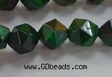 CNG6548 15.5 inches 10mm faceted nuggets green tiger eye beads