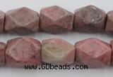 CNG658 15.5 inches 13*18mm faceted nuggets rhodochrosite beads