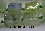 CNG6810 15.5 inches 8*12mm - 10*16mm nuggets prehnite beads