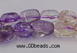 CNG6859 15.5 inches 8*12mm - 10*14mm nuggets amethyst & citrine beads