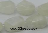 CNG6926 12*16mm - 15*25mm faceted nuggets white moonstone beads