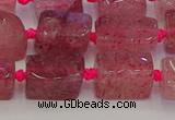 CNG6930 15.5 inches 5*8mm - 8*12mm nuggets strawberry quartz beads