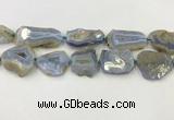 CNG6951 15.5 inches 22*30mm - 30*40mm freeform blue chalcedony beads