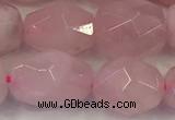 CNG6953 12*14mm - 13*16mm faceted nuggets rose quartz beads