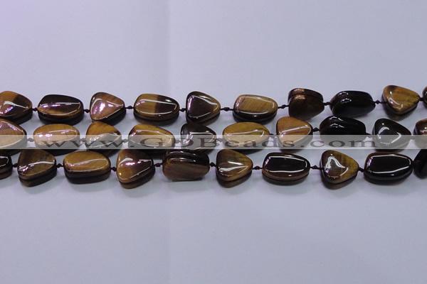 CNG696 15.5 inches 13*18mm - 15*16mm freeform yellow tiger eye beads