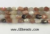 CNG6966 10*12mm - 11*16mm faceted nuggets mixed moonstone beads