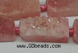 CNG7014 15.5 inches 10*28mm - 12*30mm freeform druzy agate beads