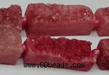 CNG7015 15.5 inches 10*28mm - 12*30mm freeform druzy agate beads