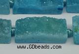 CNG7016 15.5 inches 10*28mm - 12*30mm freeform druzy agate beads