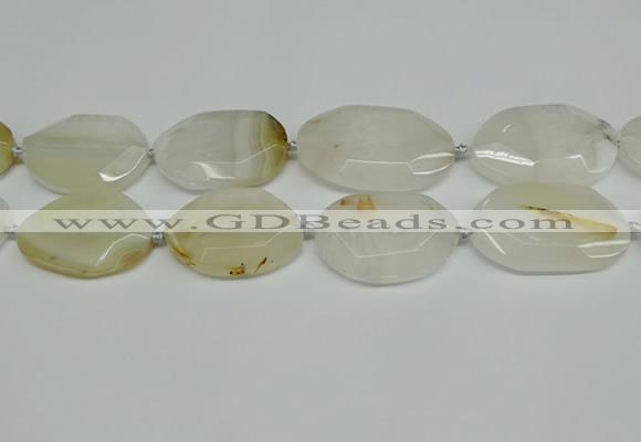 CNG7080 15.5 inches 25*35mm - 35*45mm faceted freeform agate beads