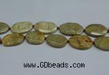 CNG7082 25*35mm - 35*45mm faceted freeform chrysanthemum agate beads