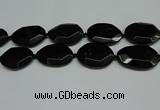 CNG7085 15.5 inches 25*35mm - 35*45mm faceted freeform black agate beads