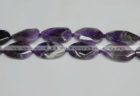 CNG7089 15.5 inches 25*35mm - 35*45mm faceted freeform amethyst beads