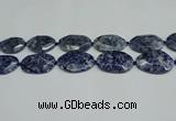 CNG7094 25*35mm - 35*45mm faceted freeform blue spot stone beads