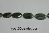 CNG7096 25*35mm - 35*45mm faceted freeform green hair stone beads