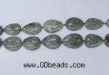 CNG7114 20*25mm - 30*40mm freeform grey green brecciated jasper beads