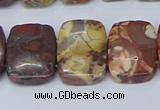 CNG7120 10*18mm freeform double drilled birdeye rhyolite beads