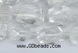 CNG7130 15.5 inches 6*10mm - 10*14mm faceted nuggets white crystal beads