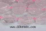 CNG7131 15.5 inches 6*10mm - 10*14mm faceted nuggets rose quartz beads