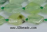 CNG7133 15.5 inches 6*10mm - 10*14mm faceted nuggets prehnite beads