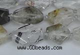 CNG7134 6*10mm - 10*14mm faceted nuggets green ghost quartz beads