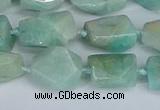 CNG7136 6*10mm - 10*14mm faceted nuggets Brazilian amazonite beads