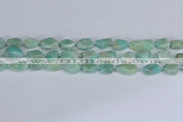 CNG7136 6*10mm - 10*14mm faceted nuggets Brazilian amazonite beads