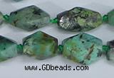 CNG7138 6*10mm - 10*14mm faceted nuggets African turquoise beads