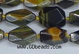 CNG7140 6*10mm - 10*14mm faceted nuggets blue tiger eye beads