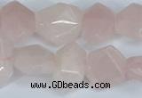 CNG7145 15.5 inches 8*12mm - 13*18mm faceted nuggets rose quartz beads