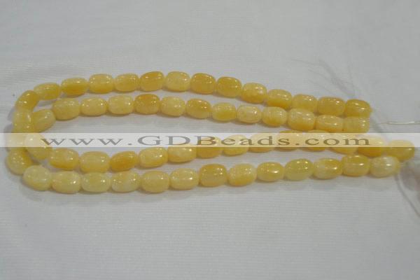 CNG716 15.5 inches 10*14mm nuggets rice yellow jade beads wholesale