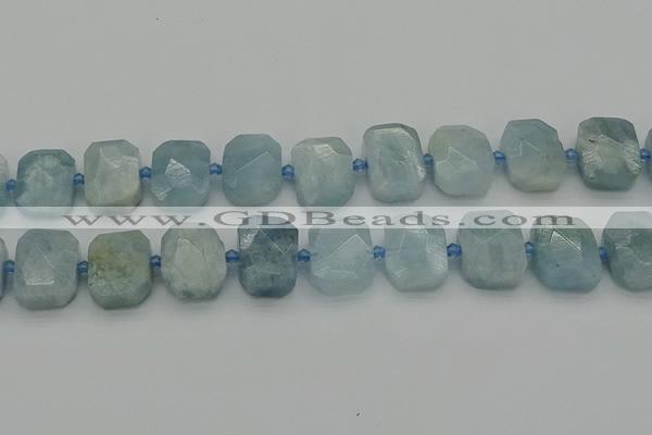 CNG7203 15.5 inches 13*18mm - 15*20mm faceted freeform aquamarine beads