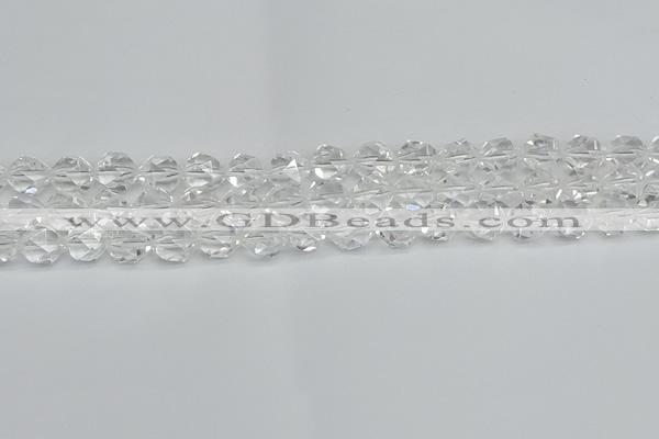 CNG7211 15.5 inches 8mm faceted nuggets white crystal beads