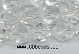 CNG7212 15.5 inches 10mm faceted nuggets white crystal beads