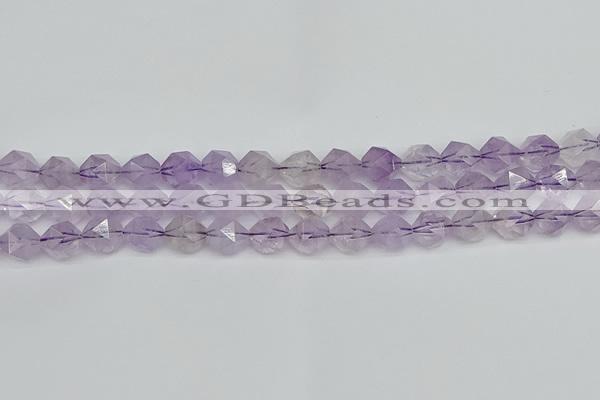 CNG7217 15.5 inches 10mm faceted nuggets amethyst beads wholesale