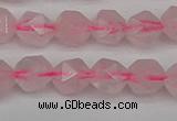 CNG7226 15.5 inches 8mm faceted nuggets rose quartz beads