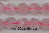 CNG7228 15.5 inches 12mm faceted nuggets rose quartz beads