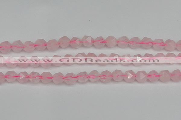 CNG7228 15.5 inches 12mm faceted nuggets rose quartz beads