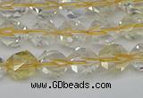 CNG7230 15.5 inches 6mm faceted nuggets citrine gemstone beads