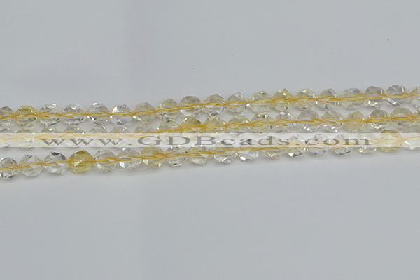 CNG7230 15.5 inches 6mm faceted nuggets citrine gemstone beads