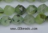 CNG7241 15.5 inches 8mm faceted nuggets green rutilated quartz beads