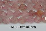 CNG7255 15.5 inches 6mm faceted nuggets strawberry quartz beads