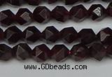 CNG7275 15.5 inches 6mm faceted nuggets red garnet beads