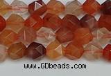 CNG7280 15.5 inches 6mm faceted nuggets red rabbit hair quartz beads