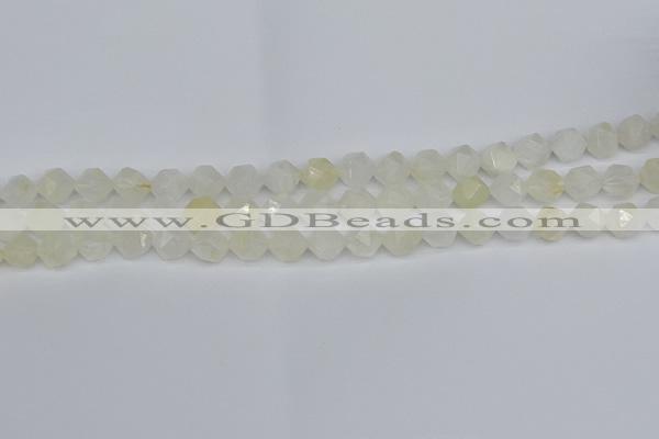 CNG7286 15.5 inches 8mm faceted nuggets white moonstone beads