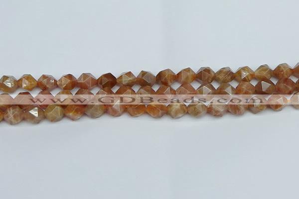 CNG7296 15.5 inches 8mm faceted nuggets sunstone beads