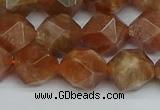 CNG7297 15.5 inches 10mm faceted nuggets sunstone beads